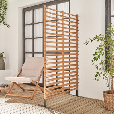 sweeek. 100cm outdoor wooden screen Parada 100cm Natural 100x40x180 cm