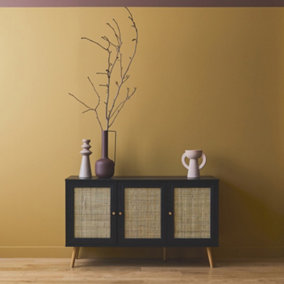 sweeek. 120cm sideboard cabinet with wooden effect Boheme Black 120x39x70 cm