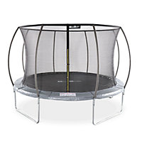 sweeek. 12ft trampoline with inner safety net for optimal safety -  Diam.370 cm - Saturne Inner - Grey