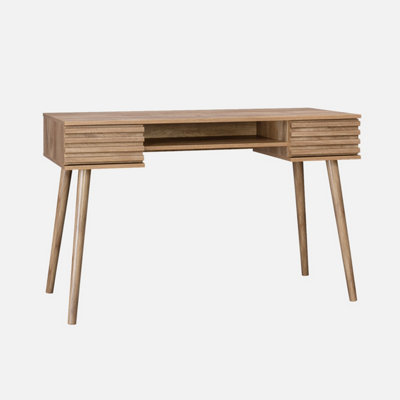 sweeek. 2-drawers wooden effect desk  Madere Natural 120x55x76.5 cm
