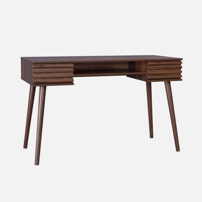 sweeek. 2-drawers wooden effect desk  Madere Walnut 120x55x76.5 cm