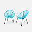 sweeek. 2 Egg designer string chairs - PVC designer string chairs - Acapulco - Blue
