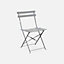 sweeek. 2-seater foldable thermo-lacquered steel bistro garden table with chairs Diam.60cm - Emilia - Taupe grey