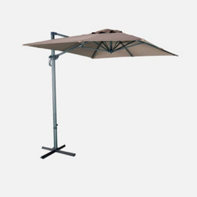 sweeek. 2x3m rectangular cantilever paraso - parasol can be tilted folded and rotated 360 degreesl - Antibes - Beige-brown