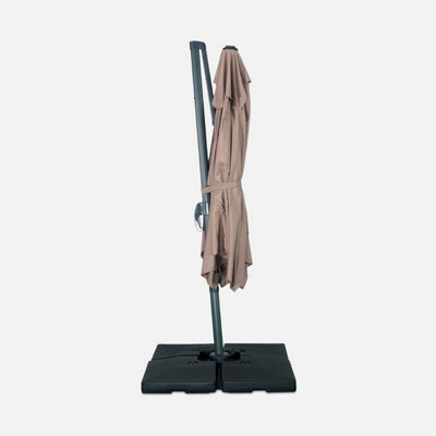 sweeek. 2x3m rectangular cantilever paraso - parasol can be tilted folded and rotated 360 degreesl - Antibes - Beige-brown