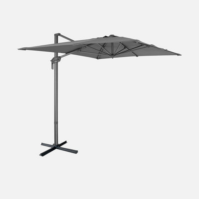sweeek. 2x3m rectangular cantilever paraso - parasol can be tilted folded and rotated 360 degreesl - Antibes - Grey