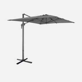 sweeek. 2x3m rectangular cantilever paraso - parasol can be tilted folded and rotated 360 degreesl - Antibes - Grey
