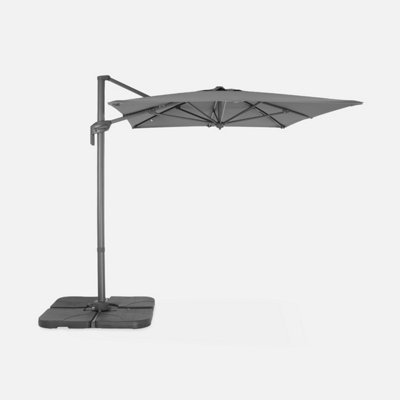 sweeek. 2x3m rectangular cantilever paraso - parasol can be tilted folded and rotated 360 degreesl - Antibes - Grey
