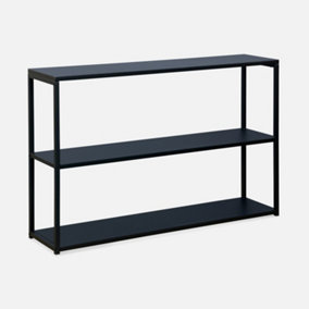 sweeek. 3-level industrial metal shelving unit Industrielle Black 120x30x80 cm