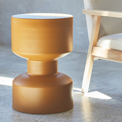 sweeek. 30x47cm metal side table Aya Mustard Yellow 30x30x47 cm
