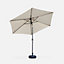 sweeek. 3m round centre pole parasol - adjustable aluminium central mast and crank handle opening - Touquet - Sand