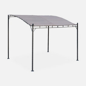 sweeek. 3x2.5m wall-mounted gazebo Brestum Beige-brown 298x249x248 cm