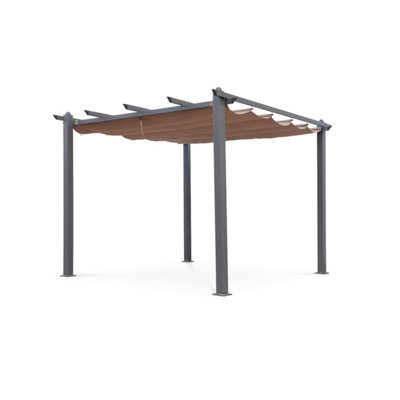 sweeek. 3x3m aluminium pergola gazebo with retractable roof - Condate ...