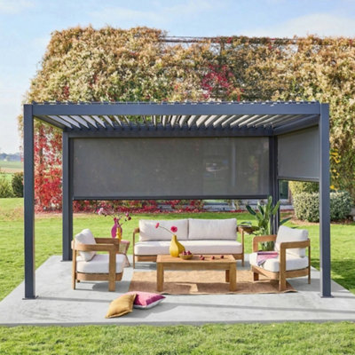 sweeek - 3x4m louvered pergola + privacy screens 3m and 4m Triomphe ...