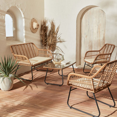 Bamboo outdoor patio deals furniture