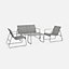 sweeek. 4-seater metal garden sofa set - 1 sofa 2 armchairs 1 coffee table - Silvi - Light Grey metal Light Grey textilene