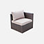 sweeek. 5-seater rattan garden furniture sofa set with table - Benito - Brown rattan Chocolate cushions