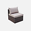 sweeek. 5-seater rattan garden furniture sofa set with table - Benito - Brown rattan Chocolate cushions