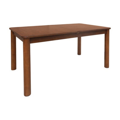 sweeek - 6-10 seater rectangular extendable dining table, rubberwood and Walnut colored oak veneer,  170/270x100x75 cm - Solene