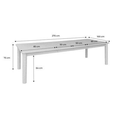 sweeek - 6-10 seater rectangular extendable dining table, rubberwood and Walnut colored oak veneer,  170/270x100x75 cm - Solene