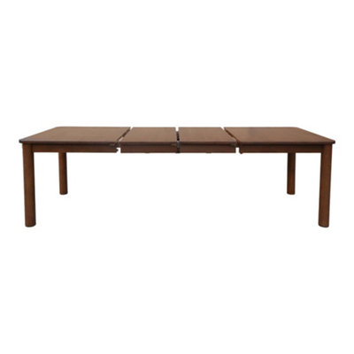 sweeek - 6-10 seater rectangular extendable dining table, rubberwood and Walnut colored oak veneer,  170/270x100x75 cm - Solene