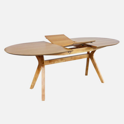 sweeek. 6-8 seater extendable dining table Olivia Natural 160x100x75 cm