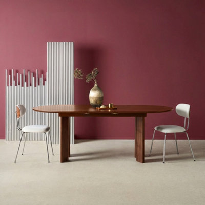 sweeek - 6-8 seater oval extendable dining table rubberwood and