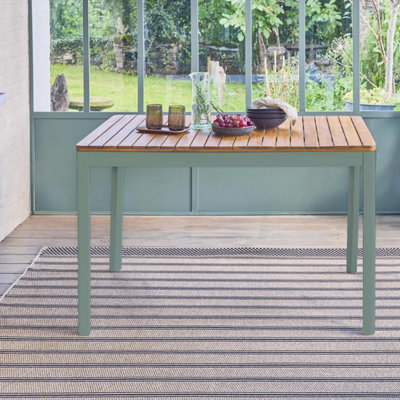 sweeek - 6-seater acacia wood garden table Senora Khaki Green
