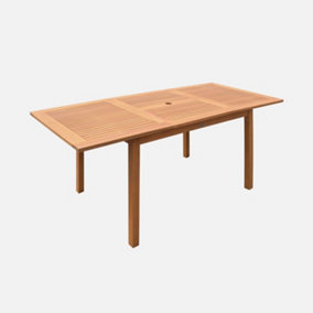 sweeek. 6 to 8-seater extendable wooden garden table Almeria 180cm Natural 180x80x75 cm