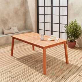 sweeek. 8 to 10-seater extendable wooden garden table Almeria 240cm Natural 240x100x75 cm