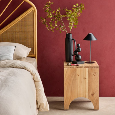 sweeek. Acacia wood side table bedside table Malapo Natural 35x35x45 cm