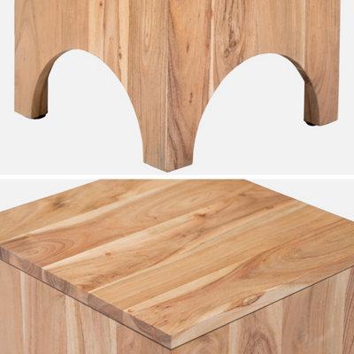 sweeek. Acacia wood side table bedside table Malapo Natural 35x35x45 cm