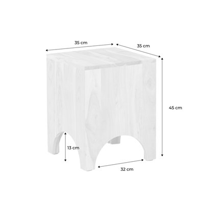 sweeek. Acacia wood side table bedside table Malapo Natural 35x35x45 cm