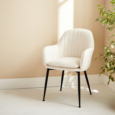 sweeek. Boucle armchair with metal legs 58x58x85cm - Shella Boucle ...