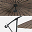 sweeek. Cantilever parasol Diam.300cm  - Anthracite frame fibreglass ribs anti-reverse crank - Shanghai - Beige-brown