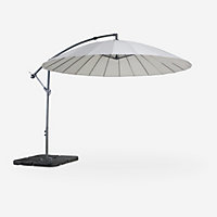 sweeek. Cantilever parasol Diam.300cm  - Anthracite frame fibreglass ribs anti-reverse crank - Shanghai - Sand
