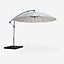 sweeek. Cantilever parasol Diam.300cm  - Anthracite frame fibreglass ribs anti-reverse crank - Shanghai - Sand
