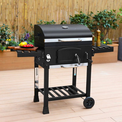 sweeek. Charcoal barbecue Bernard black Smoker barbecue with air