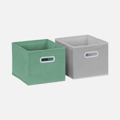 sweeek. Children's storage unit with 4 velvet baskets Camille Green 129.5x62x96 cm