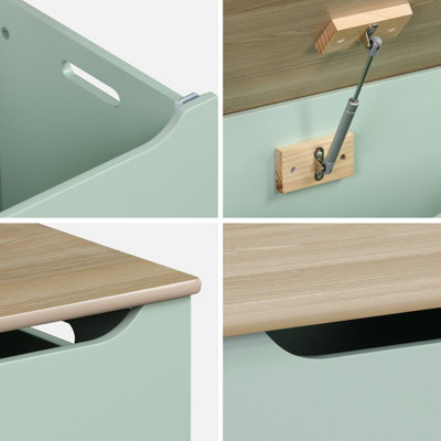 sweeek. Children's toy storage box with side handles Tobias Celadon Green 80x40x40 cm