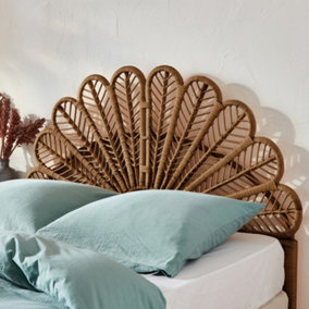 sweeek. Dark rattan headboard Anggun 140x6x115 cm