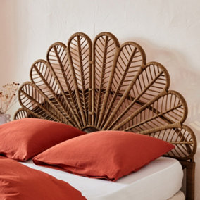 sweeek. Dark rattan headboard Anggun 160x6x130 cm