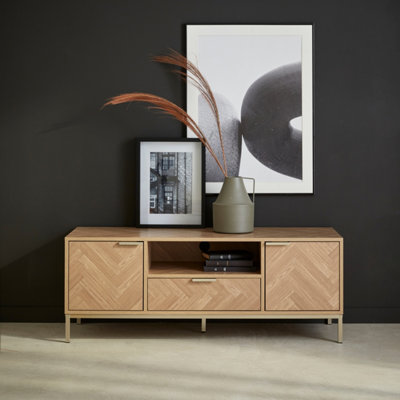 Herringbone deals tv unit