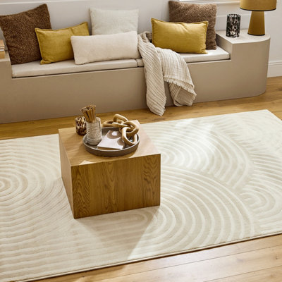 sweeek - Indoor rug with cream arches pattern 200 x 290 cm - Brad