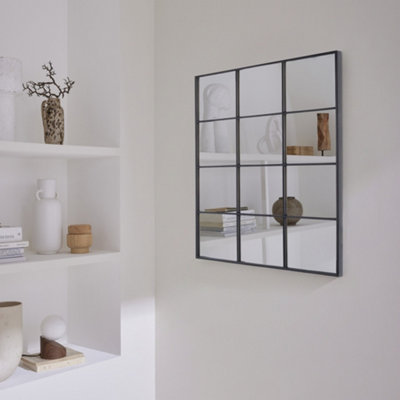 sweeek - Industrial rectangular steel mirror Terry Black 60x2.5x80 cm