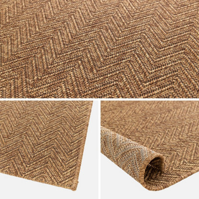 sweeek - Jute-effect indoor/outdoor rug in caramel Oliver 170x120x1 cm