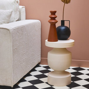 sweeek. Metal side table Alma Cream 30.5x30.5x46.5 cm