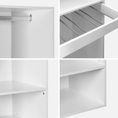 sweeek - Modular dressing kit with 2 elements Modulo White 120x45x180 cm