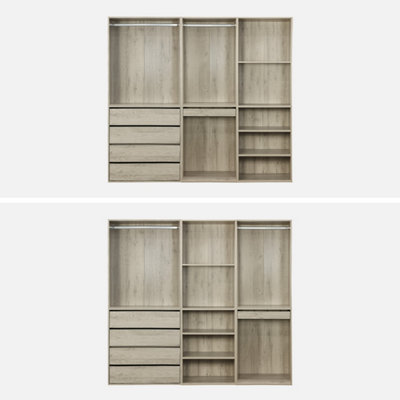 sweeek - Modular dressing kit with 3 elements Modulo Natural 200x45x180 cm