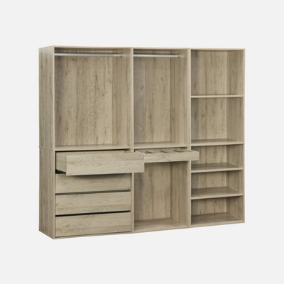 sweeek - Modular dressing kit with 3 elements Modulo Natural 200x45x180 cm